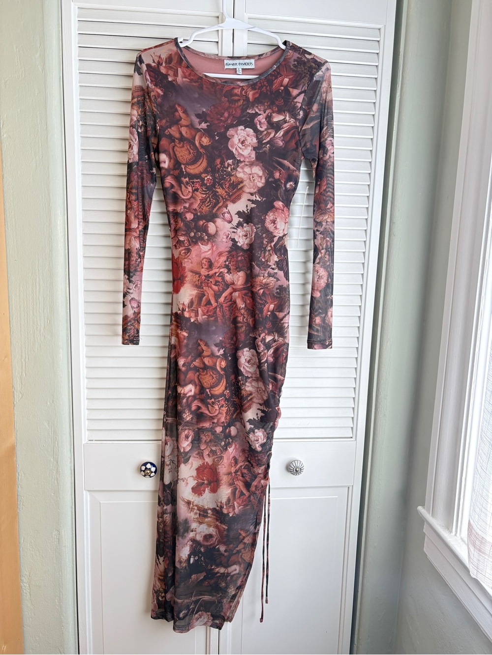 Almost Famous Pink Long Sleeve Bodycon Dress